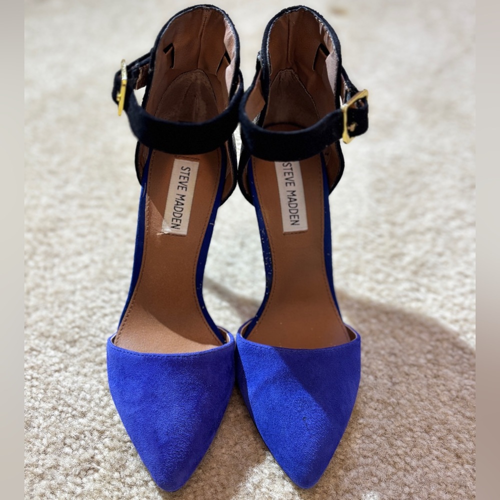 Steve Madden D’Orsay Ankle Strap Heels – Royal Blue